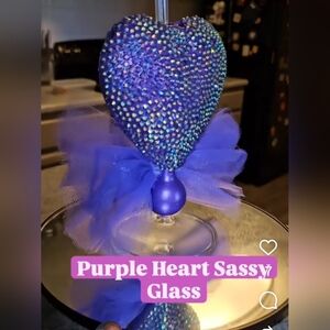 Purple Heart Sassy Glass